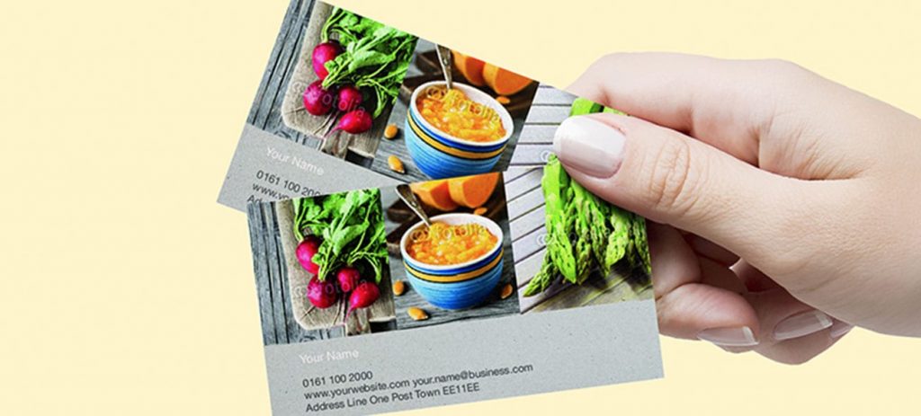 business cards with printed pictures