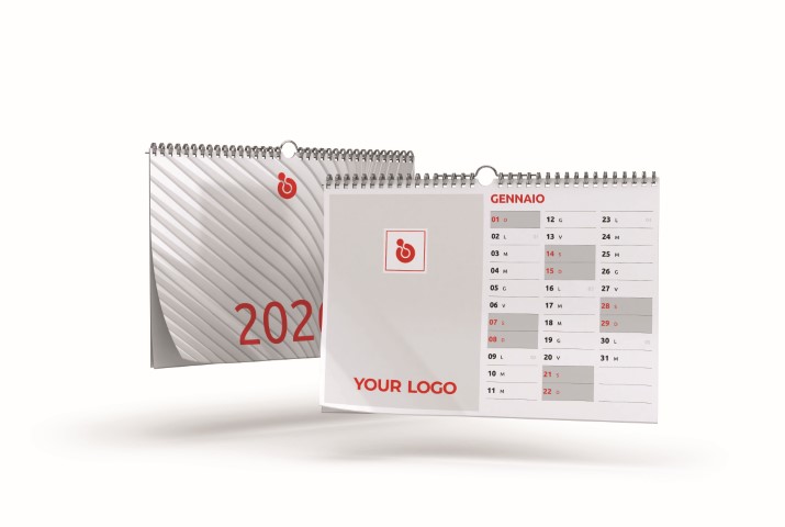 small desk calendar with logo
