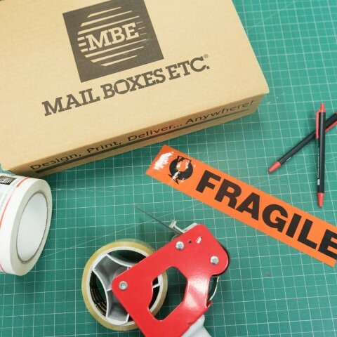 box with fragile label