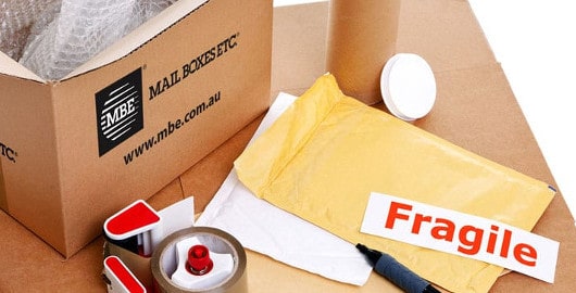boxes with fragile label