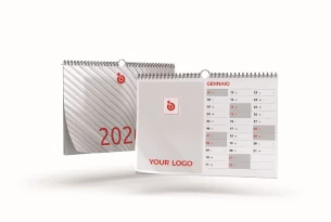 Desk calendar with corporate logo