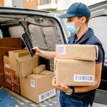 man delivering packages