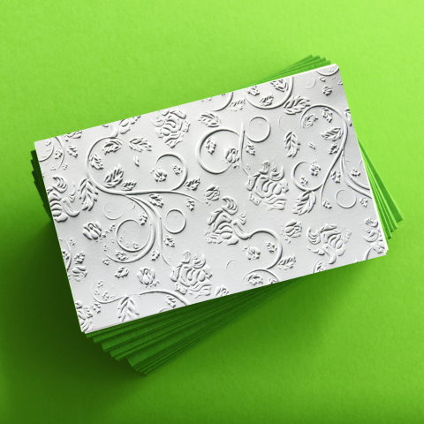 White patterned business card design