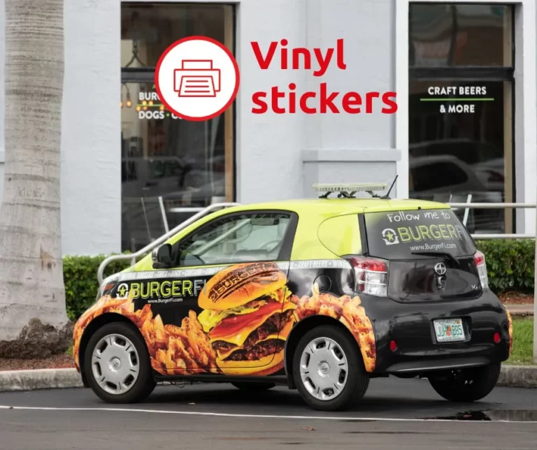 car branded with burger company