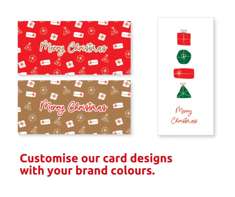 Christmas cards and gift cards in various designs
