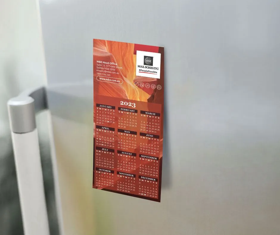 2023 one-page calendar for a corporate gift